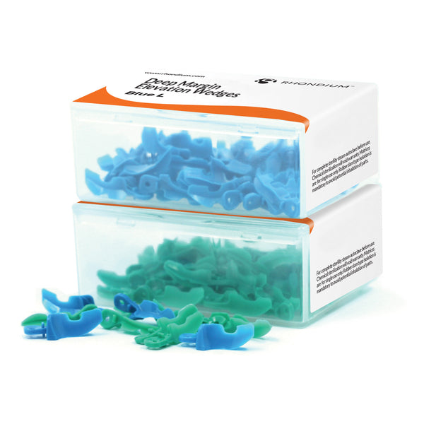 Deep Margin Elevation Wedge/Cementing Wedges – Green & Blue – 100 Pack